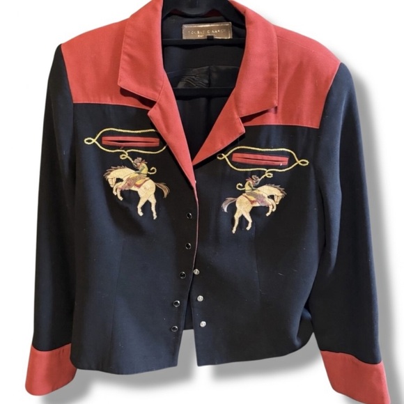 Double D Ranch collectible jacket western rodeo embroidered bucking bronco pony - Picture 5 of 7